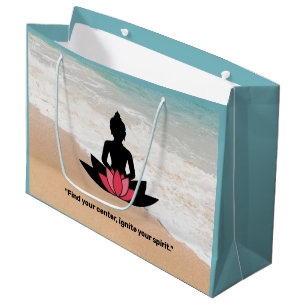 "Find your centre, ignite your spirit." YOGA LOVER Large Gift Bag