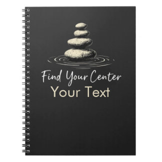 Find Your Centre Minimalist Zen Stones Notebook