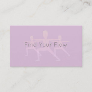 Find Your Flow Warrior Pose Yoga Business Card