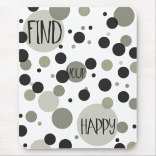 Find Your Happy Gold Black Confetti Mouse Mat