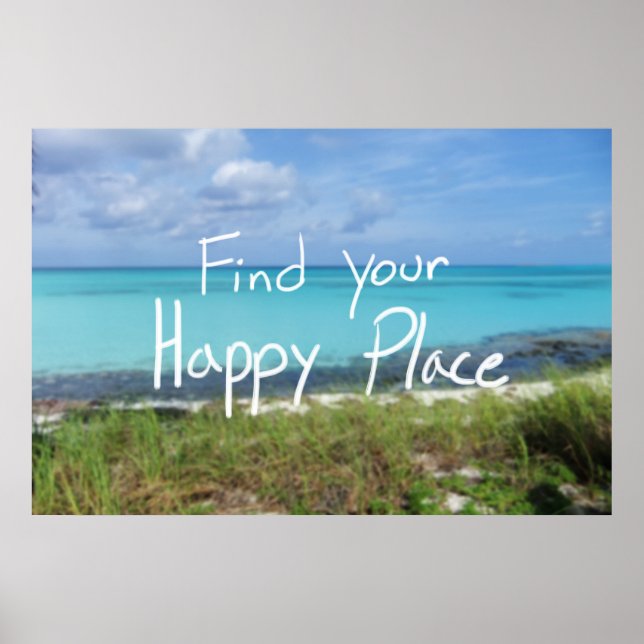 Find Your Happy Place Inspirational Poster (Front)