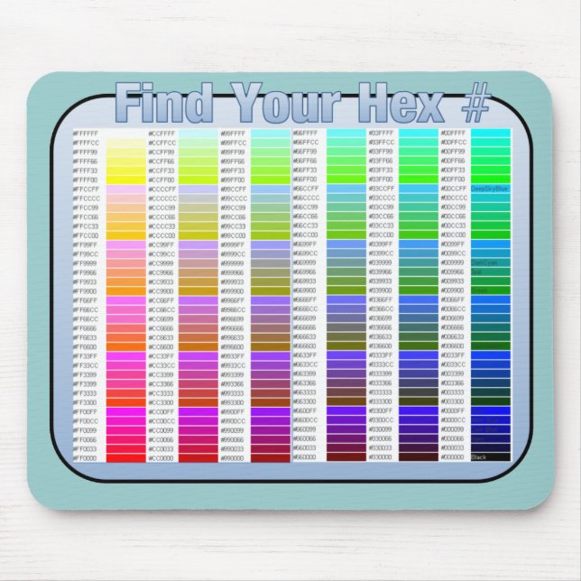 Find Your Hex Number Mousepad (Front)