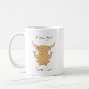 Find Your Inner Cow - Highland Cow Yoga Coffee Mug