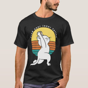 Find Your Inner Feline Retro Yoga Cat Present T-Shirt