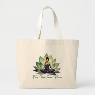 Find your inner peace large tote bag