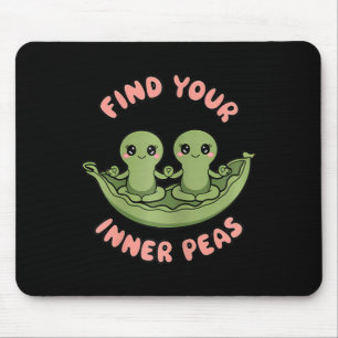 Find Your Inner Peas Kawaii Zen Pods Yoga Design Mouse Mat