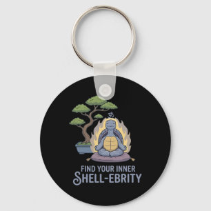 Find Your Inner Shell-ebrity Yoga Pun Meditating B Key Ring