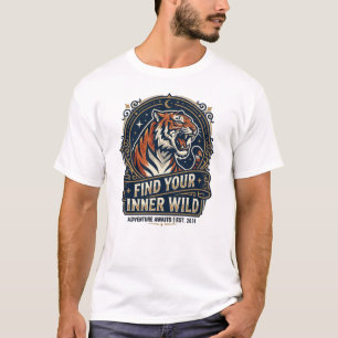 Find Your Inner Wild Tiger Vintage Crest Adventure T-Shirt