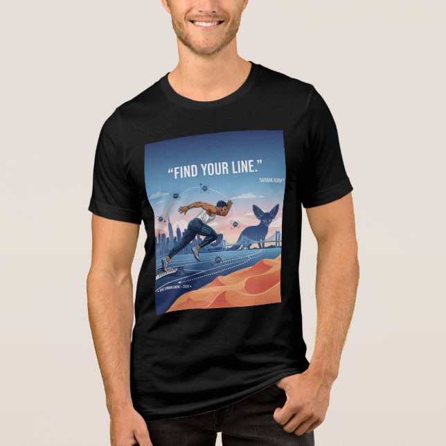 Find Your Line – NYC Urban Cache 2025 Tri-Blend Shirt (Front)