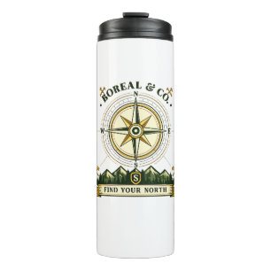  Find Your North Compass Badge   BOREAL & CO Thermal Tumbler