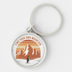Find Your Own Mountain - the inspirational penguin Key Ring