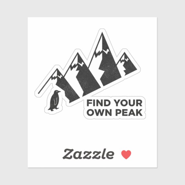 Find Your Own Peak– Inspirational Penguin Design (Sheet)