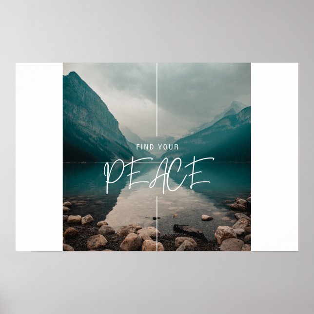Find your PEACE, beautiful, calming  Poster (Front)