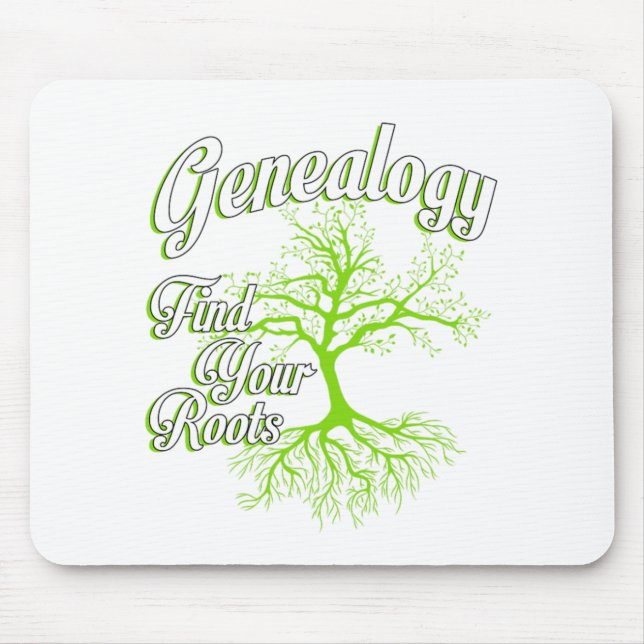 Find Your Roots Genealogy Family Historian Gift Mouse Mat (Front)