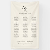 Find Your Seat! Monogram Beige Wedding