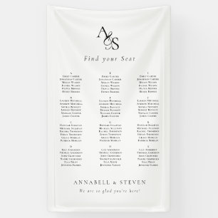Find Your Seat! Monogram Wedding Banner