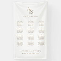 Find Your Seat! Monogram White Wedding