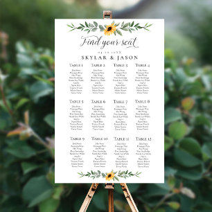 Find Your Seat Watercolor Sunflower Wildflower Poster