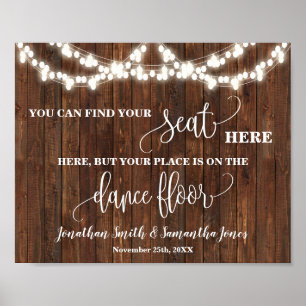 Find Your Seat Western Wedding Reception Sign