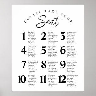 Find Your Seats Wedding Reception Poster Paper 