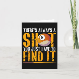 Find Your Shot Pool Hall Billiards Motivation Card