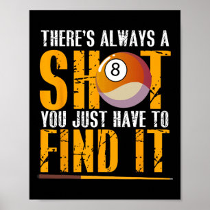 Find Your Shot Pool Hall Billiards Motivation Poster