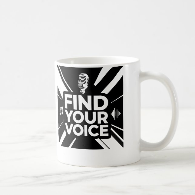 Find Your Voice Microphone Podcast Coffee Mug (Right)