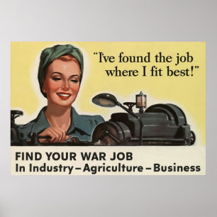 Find Your War Job ~ Vintage World War 2. Poster