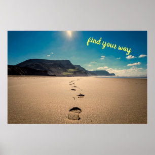 Find your way - footsteps poster