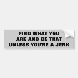 Find Yourself, Don't Be a Jerk Bumper Sticker