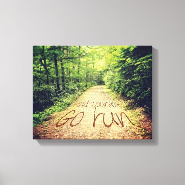 Find Yourself Go Run Inspirational Runners Quote Canvas Print (Front)