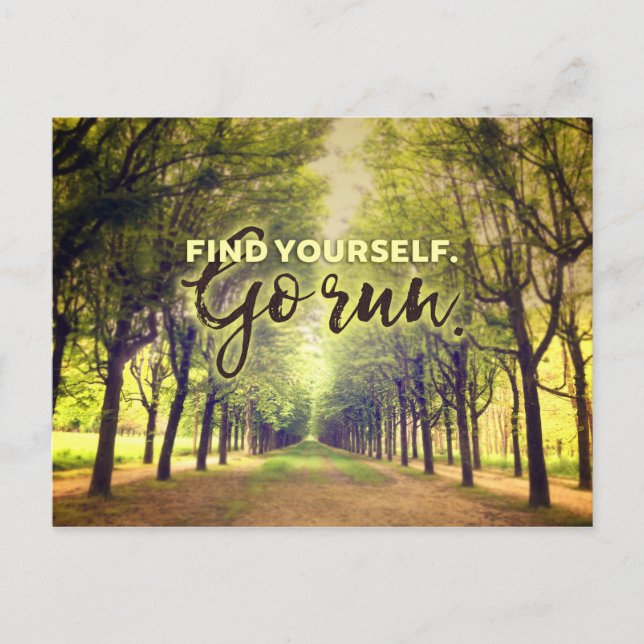 Find Yourself Go Run Runners Quote Fontainebleau Postcard (Front)