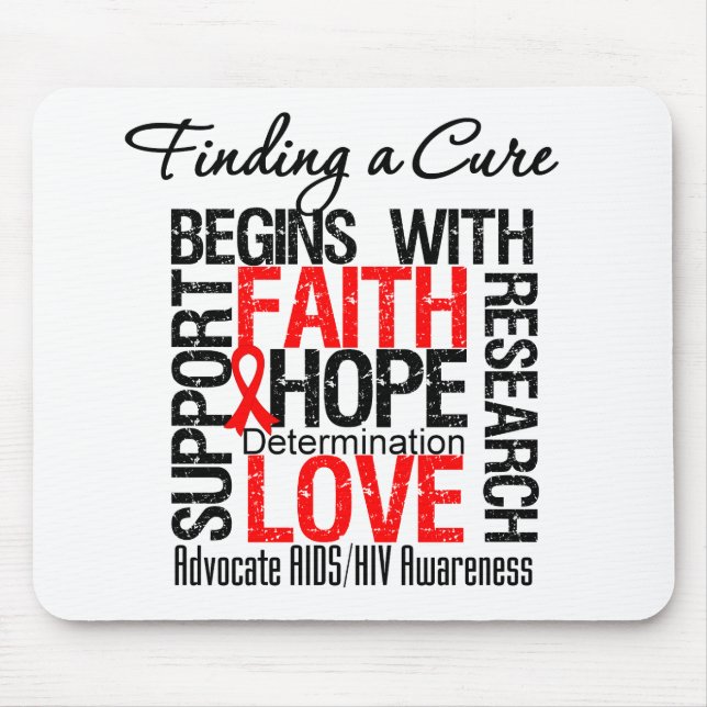 Finding a Cure For AIDS HIV Mouse Mat (Front)