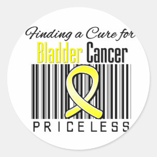 Finding a Cure For Bladder Cancer PRICELESS Classic Round Sticker