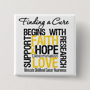 Finding a Cure For Childhood Cancer 15 Cm Square Badge