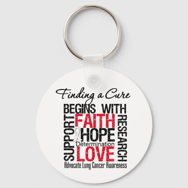 Finding a Cure For Lung Cancer Key Ring (Front)