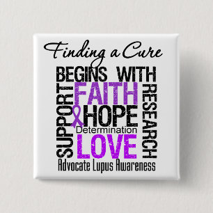 Finding a Cure For Lupus 15 Cm Square Badge