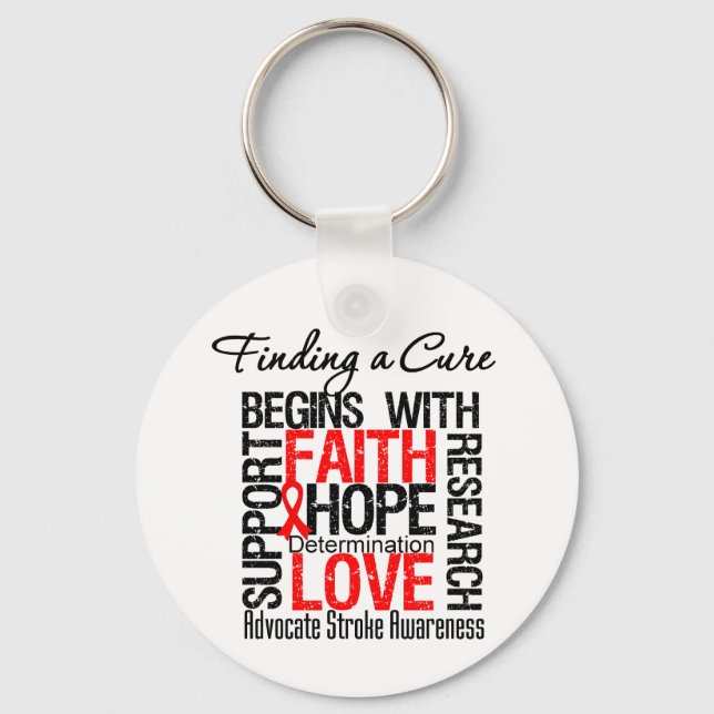 Finding a Cure For Strokes Key Ring (Front)