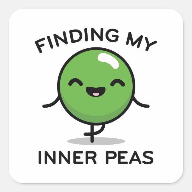 Finding My Inner Peas Square Sticker (Front)