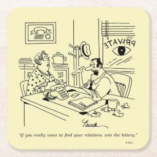 Finding Relatives Square Paper Coaster