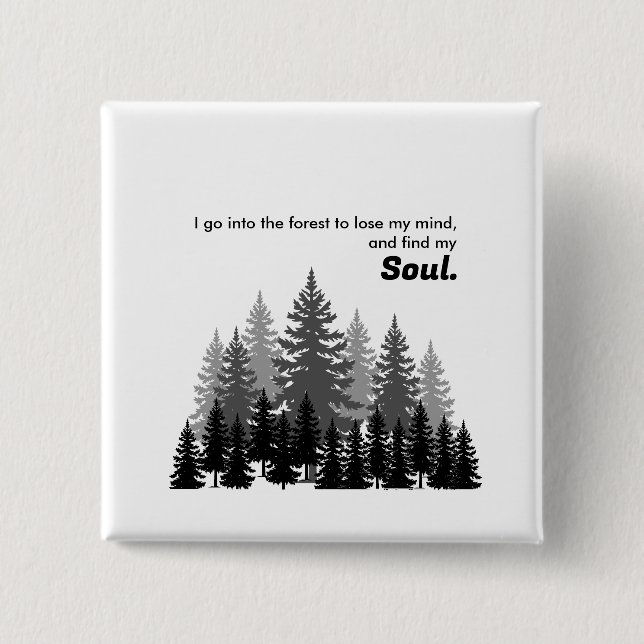 finding soul in mountains 15 cm square badge (Front)