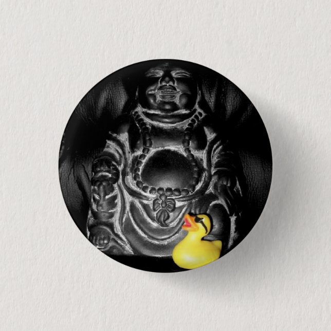 'Finding Spirituality' Rubber Duck Button (small) (Front)