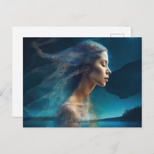 Finding the Calm AI Fantasy Digital Art Print Postcard (Front/Back)