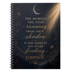 Finding Yourself Shadow Work Gold Moon Art Notebook