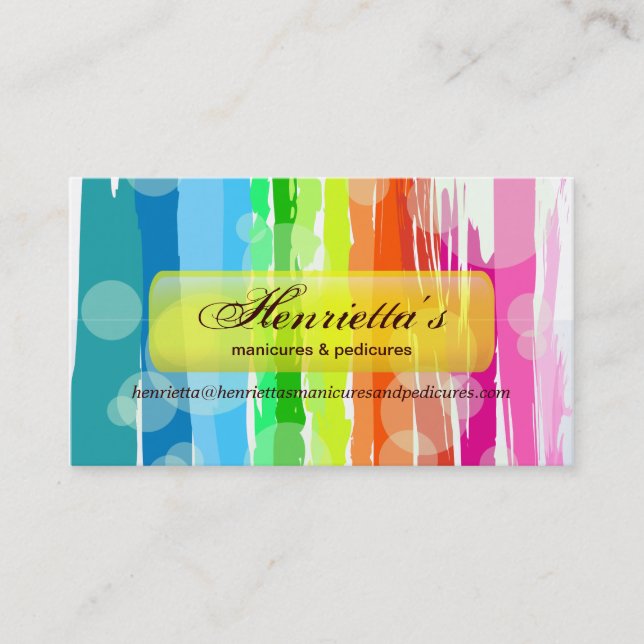 Fine Abstract Cool Cute Girly Retro Fashion Business Card (Front)