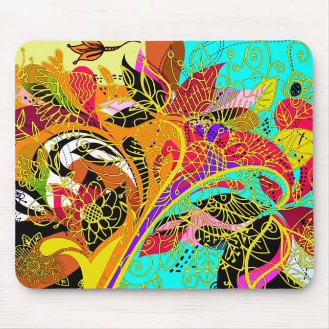 Fine Abstract Cool Cute Girly Retro Fashion Mouse Mat (Front)