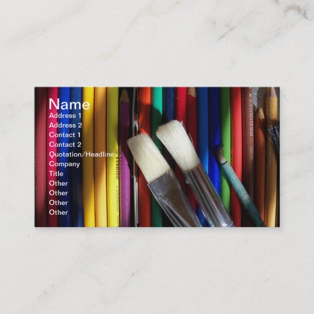 Fine Art Artist Business Card coloured pencil art (Front)