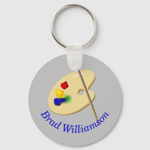 Fine Art Artist Palette Personalized Key Ring