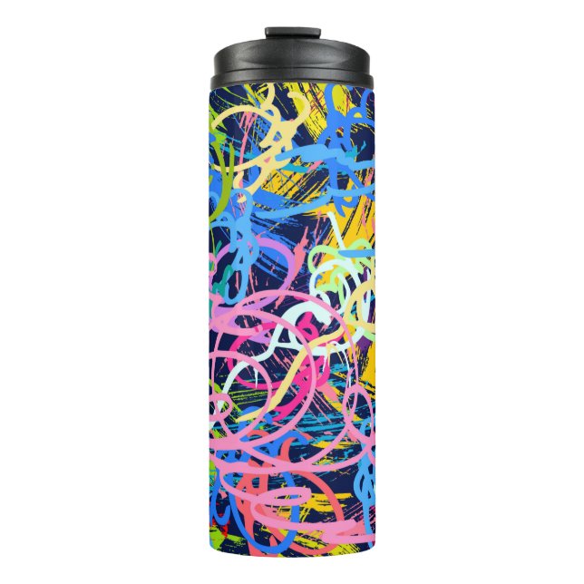 Fine Art background. Seamless pattern with grunge  Thermal Tumbler (Front)