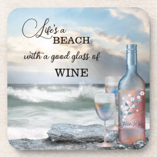 Fine Art Beach and Wine Coaster
